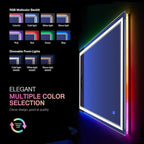40x30 Inch RGB LED Bathroom Mirror with Lights, Color Changing RGB Backlit LED Mirror for Bathroom,Lighted Vanity Mirrors for Bathroom Wall, Dimmable, Anti-Fog (RGB Backlit+Front-Lit)