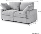 WJShome Sectional Couches for Living Room, 67 Inch Loveseat Sofa with Chenille Upholstery & Double Layer Cushions, Modern Apartment Size Modular Couch for Bedroom，Gray