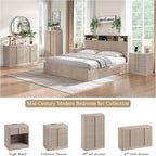 Fluted Dresser for Bedroom, 48" Tall 6 Drawer Dresser, Modern Chest of Drawers with Solid Wood Handle, Curved Profile Design, Wood Dressers Storage Organizer,Bedroom, Living Room, Hallway, White Alder