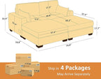 VANOMi Large Modular Sectional Sofa, Oversized Couch with Charging Station, Cloud Couch Deep Seat Sofa with Thick Cushion, Convertible Sectional Couches for Living Room Office Apartment