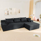 LEVELEVE 107" Cloud Sectional Couch with Deep Seat，Modern Modular Sofa with L-Shape Chaise，No Assembly Required, Upholstered Couches for Living Room Bedroom(Dark Gery,Right Facing Chaise)