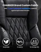 Big and Tall Office Chair 300lbs with 3D Kneading Massage Lumbar Support, Office Chairs for Back Pain Relief, Ergonomic Comfort 130° Reclining Desk Chairs Managerial Chairs for Heavy People