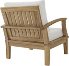 Modway 3-Piece Marina Outdoor Patio Teak Sofa Set, Natural White