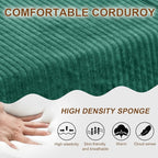 JSLOVE Modular L-Shape Sectional Sofa with Chaise, 3 Seat Movable Boneless Cloud Couch in One Box, Sofa Couch Bed with Ultra-Soft Corduroy Fabric, No Assembly Required for Living Room, Bedroom(Green)