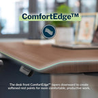Vari ComfortEdge 40x26 Inch Adjustable Standing Desk – Small Electric Sit Stand VariDesk for Apartment, Bedroom, or Home Office + Beveled Edge, Tool-Free Assembly (Walnut Top/Black Legs)
