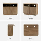 mopio Brooklyn Corner Storage Cabinet, Mid Century Modern Buffet, Entertainment Center, Storage Cabinet with Doors and Shelves, Media Cabinet for 55 inch TV Stand, for Living Room