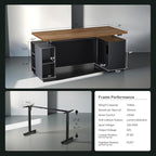 Home Office Furniture Set, 71" Electric Standing Desk with 2 Wide File Cabinet, AC/USB, Mobile File Cabinet with Lockable Wheels, Furniture Set with Multiple Functions,Black Walnut