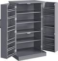 Yaheetech Storage Cabinet, Kitchen Pantry Cabinet with Door and 6 Adjustable Shelves, Storage Organizer for Living Room, Laundry, Bathroom, Gray