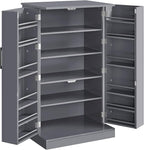 Yaheetech Storage Cabinet, Kitchen Pantry Cabinet with Door and 6 Adjustable Shelves, Storage Organizer for Living Room, Laundry, Bathroom, Gray