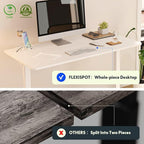 FLEXISPOT EN1 One-Piece Standing Desk 40 x 24 Inches Height Adjustable Desk for Home Office and Computer Workstation (White Frame + White Desktop)