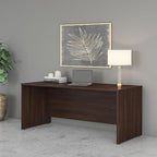 Bush Business Furniture Studio C 72W Computer Desk with Wire Management and Modesty Panel in Black Walnut, Professional Table for Home Office and Corporate Office