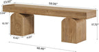 Tribesigns Entryway Bench, 59" Long Shoe Bench with Arched Bases, Wooden Indoor Bench for Entry Way, Living Room, Bedroom (Brown)