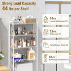 EAGMAK 4 Tier Over The Toilet Storage Rack, Bathroom Organizers and Storage Over Toilet with Adjustable Shelf and Basket, Above Toilet Storage Bathroom Cabinet for Small Space (White)