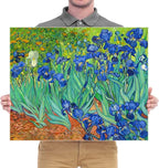 Wieco Art Irises Large Modern Gallery Wrapped Floral Giclee Canvas Print By Van Gogh Famous Blue Flowers Oil Paintings Reproduction Artwork Pictures on Canvas Wall Art for Bedroom Home Decor L