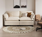 KKL Modular Sectional Sofa, Loveseat 2 Seater Cloud Couch, Chenille Modern Sectional Couches for Living Room, Apartment Beige