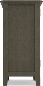 SIMPLIHOME Burlington SOLID WOOD 30 inch Wide Transitional Low Storage Cabinet in Farmhouse Grey for the Living Room, Entryway and Family Room