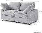 WJShome Cloud Sectional Couches for Living Room,67" Convertible Love Seat, 2 Seater Modular Sectional Sofa,Deep Seater Furniture Sets,Gray
