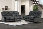 EBELLO Reclining Sofa Furniture Set, Loveseat Recliner Sofa and 3PC Bonded Manual Recliner Set for Living Room, Grey Green (Loveseat+Sofa)