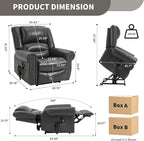 Recliner Chairs for Adults, Oversized Bedroom Chair with Massage, Sofa Chair Home Theater Seating with Lumbar Support, Lift Chair for Elderly, Nursery Chair for Living Room (Breathable Leather)