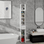 Tall Slim Bathroom Storage Cabinet, 71" Freestanding Bathroom Cabinet w/ 2 Doors, 1 Drawer, 4 Adjustable Shelves, Floor Narrow Tower Cabinet for Small Spaces