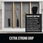 GORILLA GRIP powerGRIP Drawer Shelf and Cabinet Liner, Thick Strong Hold, Non-Adhesive Liners Protect Kitchen Cabinets and Cupboard, Bathroom Drawers, Easy Install, Breathable Mat, 12" x10', Gray