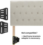 Kingfun Headboards in Modern Button Design, Premium Linen Fabric Upholstered Tufted Bed Headboard, Adjustable Solid Wood Head Board (Beige, Twin)