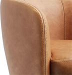 Pemberly Row Genuine Italian Leather Brown Swivel Club Chair (Two Pack)