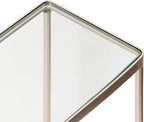 Kate and Laurel Trubey Modern Side Table, 15.75 x 8 x 24.6, Silver, Contemporary End Table with Glass Top