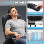 Heavy Duty High-Back Office Chair, Ergonomic Home Computer Chair with Lumbar Support & Tilt Lock, Big and Tall Executive Office Chairs for Work, Black