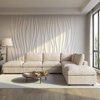 Cloud Sectional Couches for Living Room,134" Convertible L Shaped Couch with Ottoman, 6 Seater Modular Sectional Sofa,Deep Seater Furniture Sets