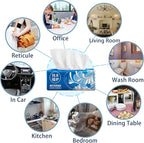 Pack of 6, Small Facial Tissues, Toilet Paper, Disposable Napkins, Material Wood Pulp Fiber NOT COTTON, White Facial Paper Tissue, 3-Ply, 300 Sheets per Pack