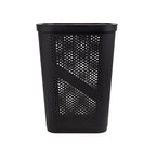 Mind Reader 60L Slim Laundry Hamper, Clothes Basket, Lid, Ventilated, Plastic, Set of 2, Black