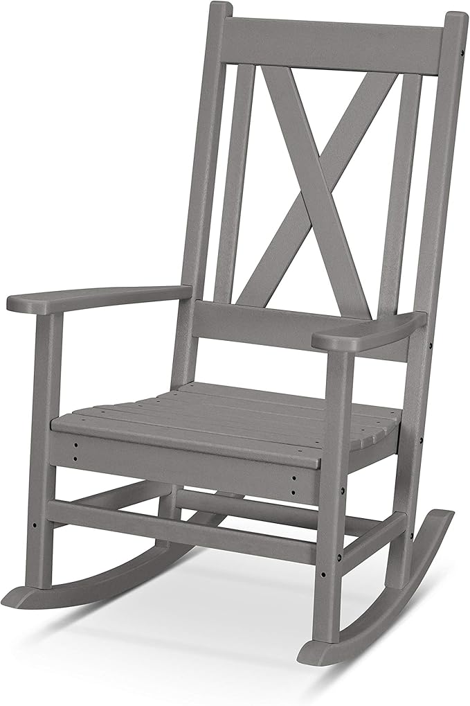 POLYWOOD® Braxton Porch Rocking Chair in Slate Grey
