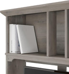 Bush Furniture Salinas Computer Desk with Hutch | Study Table with Drawers, Cabinets & Pullout Keyboard/Laptop Tray | Modern Home Office Desk in Driftwood Gray | Work Desk with Storage