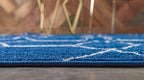 Unique Loom Trellis Frieze Collection Area Rug - Geometric (2' x 6' 1" Runner, Navy Blue/ Ivory)