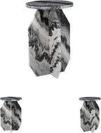 Signature Design by Ashley Wrenlane Contemporary Marble Accent Table, Black & White