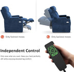 MCombo Lay Flat Dual Motor Power Lift Recliner Chair with Massage & Dual Heating, Arm Storage, Extended Footrest, USB A/C Ports & Cup Holders, Infinite Position for Elderly, Fabric LC002 (Navy)