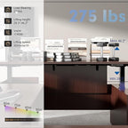 100.4'' Height Adjustable U-Shaped Executive Desk with 3-Drawer File Cabinet and Shelves (Espresso-U)