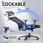 FLEXISPOT OC3 Air Ergonomic Office Chair Mesh Back Swivel Computer Chair Executive Office Desk Chairs with Adjustable Lumbar Support/2D Headrest/Lockable Backrest, Mesh Seat Cushion, Black