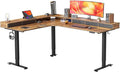 FEZIBO 75", 330lbs Load Capacity, L Shaped Standing Desk with Drawers, Reversible Electric Standing Gaming Desk Adjustable Height, Corner Stand up Desk with Splice Board, Black Frame/Rustic Brown Top
