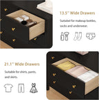 LYNSOM Black Dresser for Bedroom with 9 Drawers, Modern Wide Chest of Storage Drawer with Gold Handles, TV Stand Dresser, Wood Dressers for Bedroom, Living Room, Hallway, Entryway, 59’’