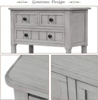 Knocbel Slim Antique Entry Console Table with Drawers & Bottom Open Shelf, Solid Wood Sofa Couch Table for Entryway Hallway Living Room (Gray Wash)