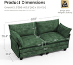 KKL Modular Sectional Sofa, Loveseat 2 Seater Cloud Couch, Chenille Modern Sectional Couches for Living Room, Apartment