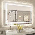 WTTY 40"x28" LED Bathroom Mirror with Lights, Backlit and Front Lighted Bathroom Vanity Mirrors for Wall, Anti-Fog, Dimmable Wall Mirrors for Bathroom, Memory, Tempered Glass, Double LED Vanity Mirror