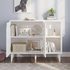 Panana Kitchen Buffet Cabinet Storage Sideboard with 2 Doors 2 Shelves, 41.8" L x 15" W x 32.5" H (White)