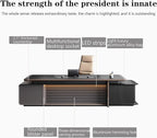 Modern Executive Desk, 118.1 inch L Shaped Desk with Storage, L Shape Corner Desk Drawers and Lockable Storage No Installation Required Without Display Racks and Bookshelves