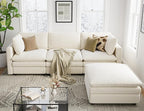 Txtin's Cloud Couches for Living Room L Shaped Sectional Couch with Ottoman Deep Plush 4 Seats Sofa Modern Sofa for Apartment