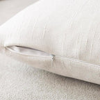 Foindtower Pack of 2 Soft Textured Chenille Throw Decorative Pillow Covers Square Accent Solid Cushion Cover Neutral Farmhouse Pillow Case for Couch Sofa Bedroom Living Room 22x22 Inch, Ivory White