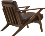 Zola Mid Century Modern Accent Chair Arm Chair: The Perfect Reading, Living Room, and Bedroom Chairs for Modern Home Furniture Use! Solid Wood Frame, Brown/Walnut