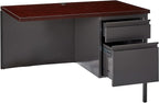 Lorell Single Right Pedestal Desk, 42 by 24 by 29-1/2-Inch, Mahogany